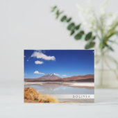 Altiplano Landschaft mit Vulkan in Bolivien Postkarte (Stehend Vorderseite)