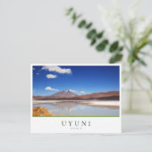 Altiplano Landschaft mit Vulkan in Uyuni, Bolivien Postkarte (Stehend Vorderseite)