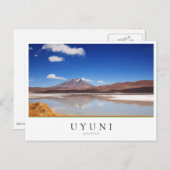 Altiplano Landschaft mit Vulkan in Uyuni, Bolivien Postkarte (Vorne/Hinten)