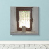 Altirisches Küchenfenster Leinwanddruck (Insitu (Holzboden))