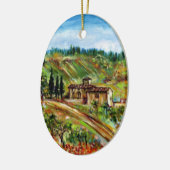 ALTLANDWIRTSCHAFT IN DER TUSKANISCHEN LANDSCHAFT KERAMIKORNAMENT (Links)