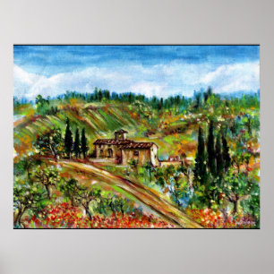 ALTLANDWIRTSCHAFT IN DER TUSKANISCHEN LANDSCHAFT POSTER