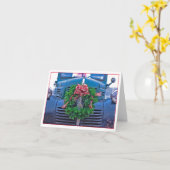 Altlastwagen für Weihnachten dekoriert Karte (Gelbe Blume)