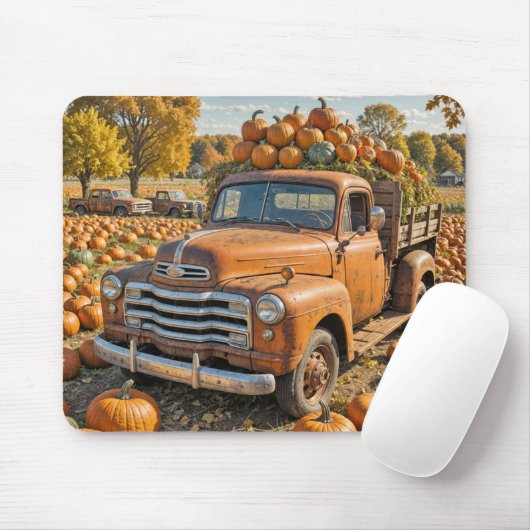 Altlastwagen mit Pumpkins gefüllt Mousepad (Mit Mouse)
