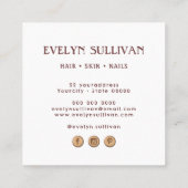 Altlische Volkskunst Blume Square Visitenkarte (Rückseite)