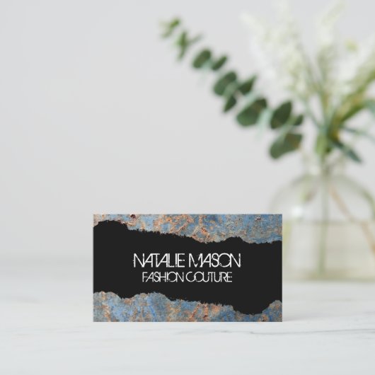 Altmetall | Business Card mit Torn Effect Visitenkarte (Stehend Vorderseite)