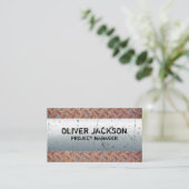 Altmetall | Metallischer geschliffener Hintergrund Visitenkarte (Stehend Vorderseite)