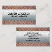 Altmetall | Metallischer geschliffener Hintergrund Visitenkarte (Vorne/Hinten)