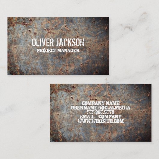 Altmetall Visitenkarte (Vorne/Hinten)