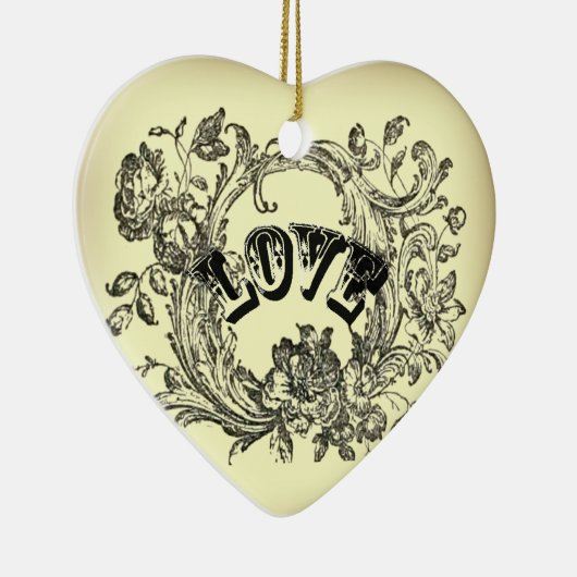 altmodisch gelb geblüht Wirbel viktorianisch Keramikornament (Rechts)