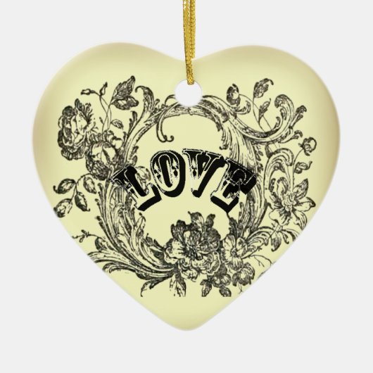 altmodisch gelb geblüht Wirbel viktorianisch Keramikornament (Vorne)