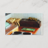 Altmodische Addiermaschine Visitenkarte (Rückseite)