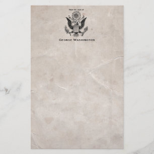 Altmodische amerikanische Wappen-Geschirr Briefpapier