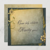 altmodische Einladung zum 90. Geburtstag (Vorne/Hinten)