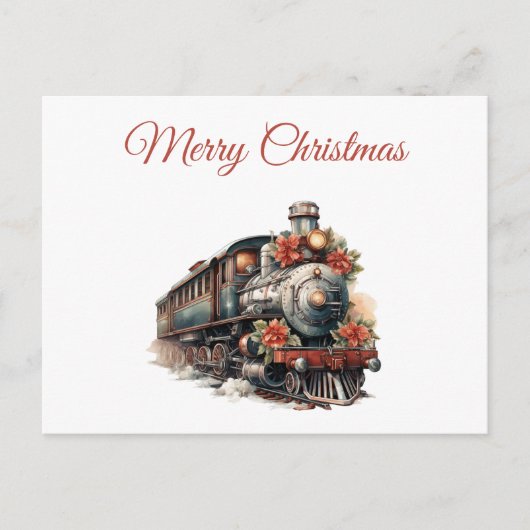 Altmodische Eisenbahn Retro Weihnachten (Vorderseite)