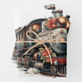 Altmodische Eisenbahn Retro Weihnachten Geschenkpapier Set (Beispiel)