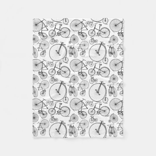 Altmodische Fahrräder CUSTOM HINTERGRUNDFARBE Fleecedecke (Vorderseite)