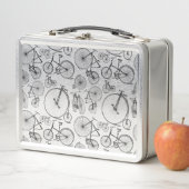 Altmodische Fahrräder CUSTOM HINTERGRUNDFARBE Metall Brotdose (Beispiel)