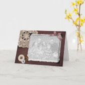 Altmodische Foto-Schablone Karte (Gelbe Blume)