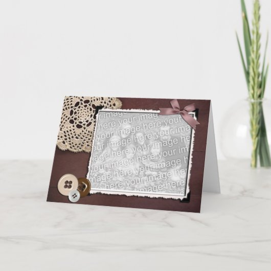 Altmodische Foto-Schablone Karte (Vorderseite)