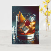 Altmodische Getränke Geburtstagswünsche Karte (Gelbe Blume)