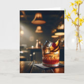 Altmodische Getränke Geburtstagswünsche Karte (Gelbe Blume)