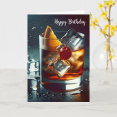 Altmodische Getränke zum Geburtstag Karte (Gelbe Blume)