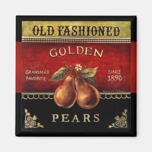 Altmodische goldene Birnen-Vintager Magnet