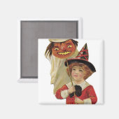 Altmodische Halloween-Girl Magnet (Vorderseite/Rückseite)