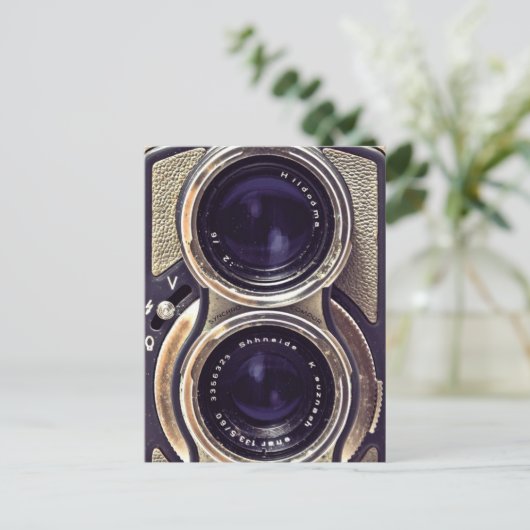 Altmodische Kamera Postkarte (Stehend Vorderseite)