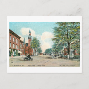 Altmodische Main Street, Easthampton, Massachusett Postkarte