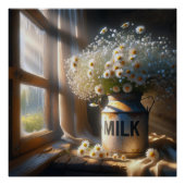 Altmodische Milchdose mit Daisy Bouquet Poster (Vorderseite)