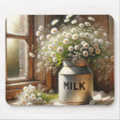 Altmodische Milchdose mit Milchprodukten Mousepad (Vorne)