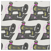 Altmodische Nähmaschine, bedruckt Stoff (Nahaufnahme)