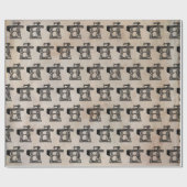 Altmodische Nähmaschine Geschenkpapier (Flach)