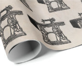 Altmodische Nähmaschine Geschenkpapier (Rolleneckpunkt)
