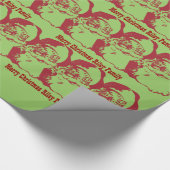 Altmodische Retro Sankt addieren Ihre eigene Geschenkpapier (Ecke)