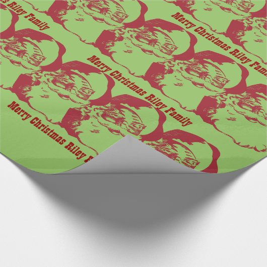 Altmodische Retro Sankt addieren Ihre eigene Geschenkpapier (Ecke)