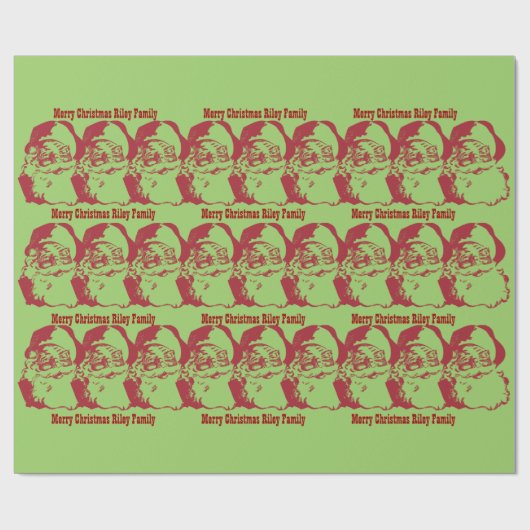 Altmodische Retro Sankt addieren Ihre eigene Geschenkpapier (Flach)