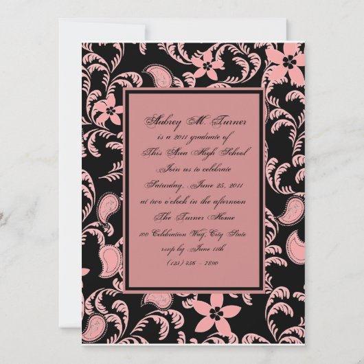 Altmodische Romantik Einladung (Rückseite)