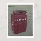 Altmodische rote, ausgehende U.S. MailBox Postkarte (Vorderseite)