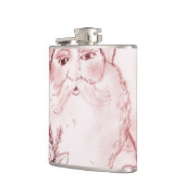 Altmodische Sankt im Rot Flachmann (Links)