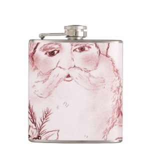 Altmodische Sankt im Rot Flachmann