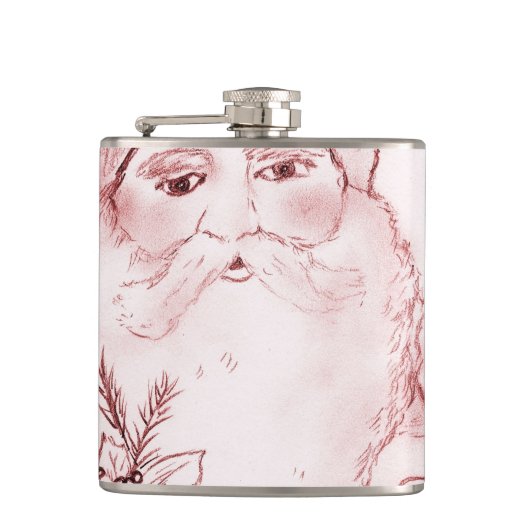 Altmodische Sankt im Rot Flachmann (Vorderseite)