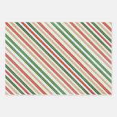 Altmodische Santa's mit Kränzen Geschenkpapier Set (Vorderseite 2)