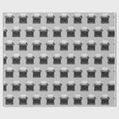 altmodische Schreibmaschine auf grau Geschenkpapier (Flach)