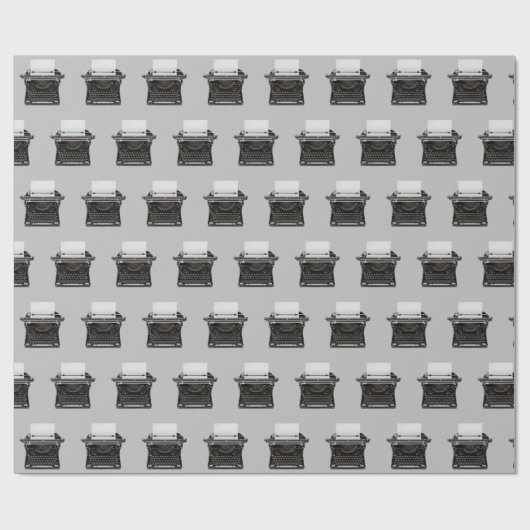 altmodische Schreibmaschine auf grau Geschenkpapier (Flach)