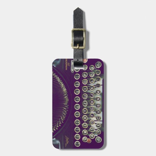 Altmodische Schreibmaschine Gepäckanhänger (Vorderseite vertikal)