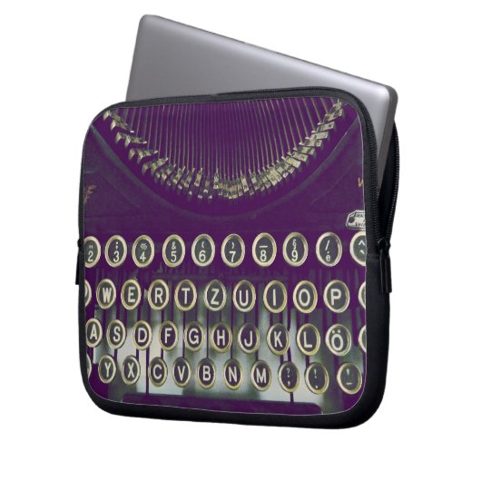 altmodische Schreibmaschine Laptopschutzhülle (Vorderseite Links)