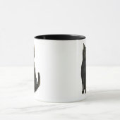 Altmodische schwarze Katze Halloweens Tasse (Zentrum)